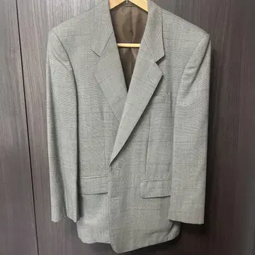 [ 구제 의류 ] 테일러드 자켓 체크 무늬 그레이 x 브라운