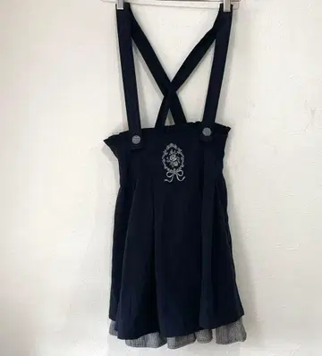 axes femme 자수 오버롤 스커트 네이비 ( M )