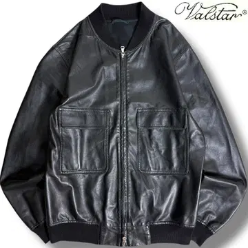 J6248 새상품급 발스타 램 가죽 블루종 블랙 46