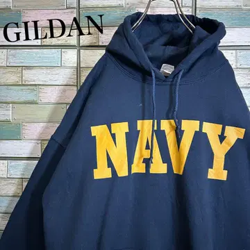 GILDAN 길단 풀오버 후드티 NAVY 로고 프린트