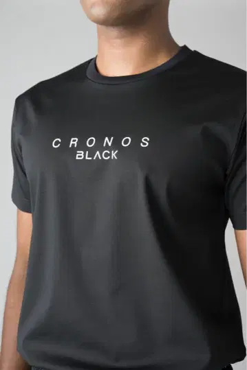 CRONOS 블랙 폰테 T셔츠 XXL