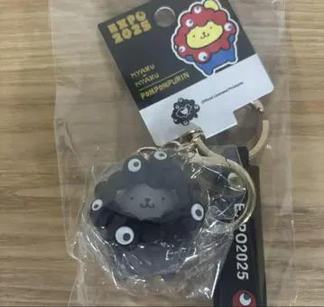 오사카 간사이 엑스포 산리오 미야쿠미야쿠 키링 블랙 변신 폼폼푸딩