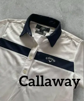캘러웨이 DRYSPORT 피케 셔츠 반팔 화이트/네이비