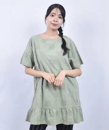 [drug store's] 도트 밑단 프릴 자수 튜닉