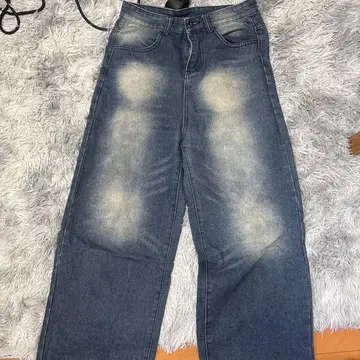 다크 블루 와이드 레그 데님