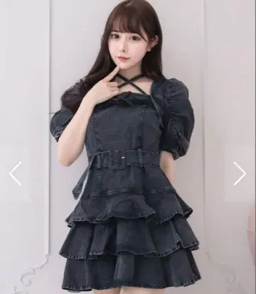 pium 티어드 프릴 미니 원피스