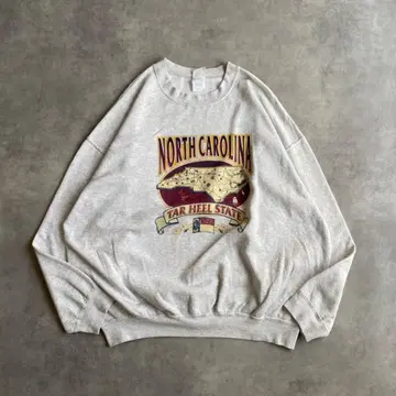길단 맨투맨 프린트 90s 그레이 빨간색 구제 의류 2XL 11542