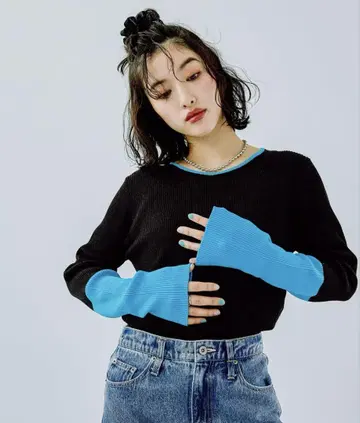 렙심 12게이지 배색 크루넥 풀오버