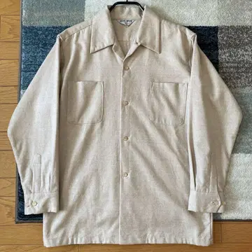 70's 80's 빈티지 Matsuzakaya 울 오픈 카라 셔츠