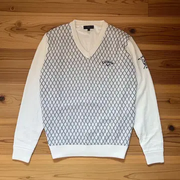 Callaway 캘러웨이 V넥 축열 스웨터 화이트 XL