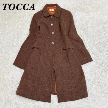 [새상품급] TOCCA 울 A라인 롱 코트 4 브라운