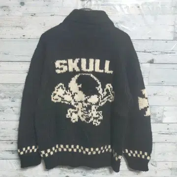 [ 초레어 ] 윌 피프스 스컬 코위찬 니트 집업 블랙 L