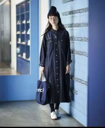 데님 원피스 긴팔*써니클라우드