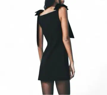 [ ZARA ] 벨벳 리본 원피스 L 블랙