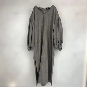새상품급 [하버색] 롱 원피스 캐시미어 혼방 울 퍼프 슬리브