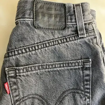 Levi's 프리미엄 그레이 데님 숏팬츠 25 가죽 택