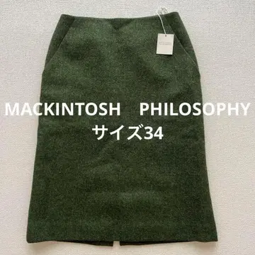 [ 미사용 새상품 ] MACKINTOSH 울 타이트 스커트 그린 34