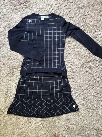 데상트 니트 상하의 세트 상S 하의M 네이비