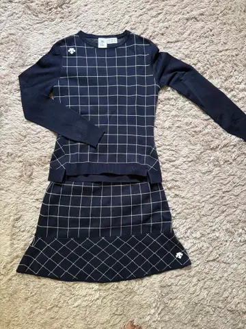 데상트 니트 상하의 세트 상S 하의M 네이비