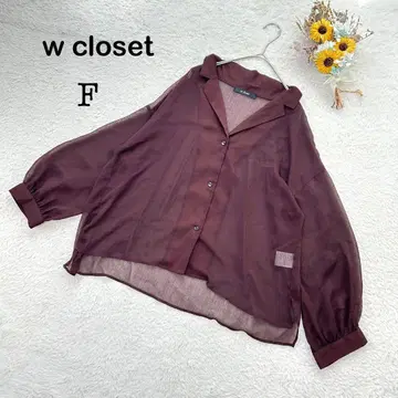[ w closet 더블 클로젯 ] 시어 블라우스 셔츠 긴팔 비침 F