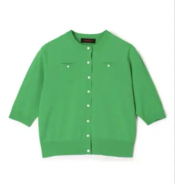 클리닝 완료 CABAN 파인 폴리에스테르 하프 슬리브 포켓 가디건