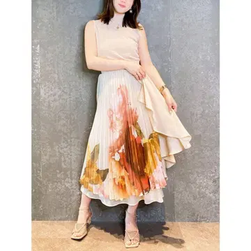 eimy istoire Shannon flower 플리츠 스커트 S