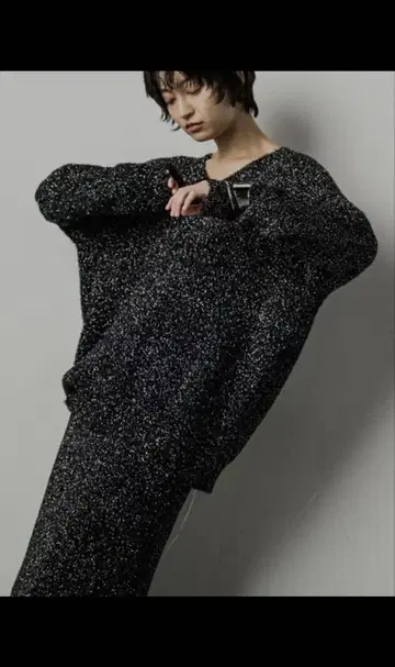 메이슨 그레이 라메 페더 니트 셋업