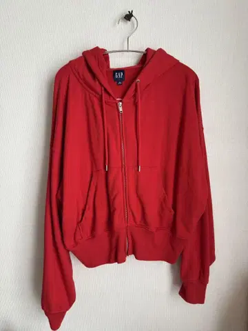 GAP 후드 부착 후드티 지퍼 후드티 빨간색