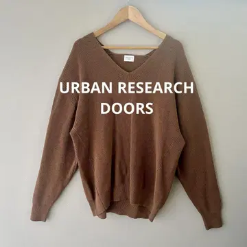 URBAN RESEARCH DOORS 코튼 골지 V넥 니트