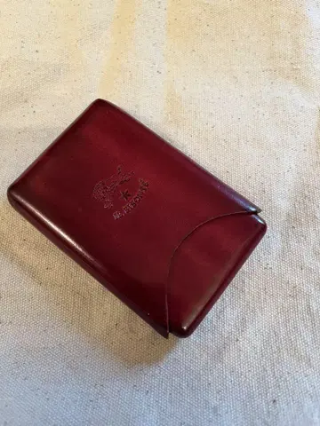 IL BISONTE 빨간색 가죽 명함지갑 코튼 토트백