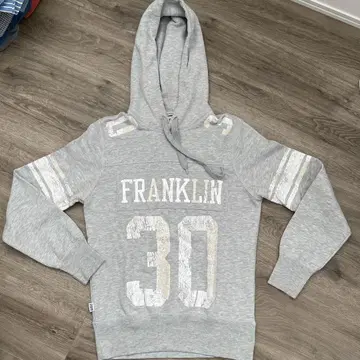 FRANKLIN MARSHALL 후드 부착 후드티 그레이