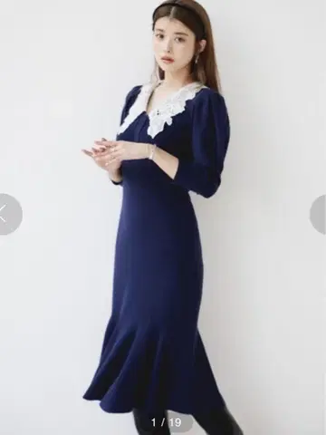 SNIDEL 네이비 니트 원피스