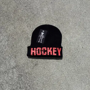 HOCKEY 로고 블랙 니트 비니