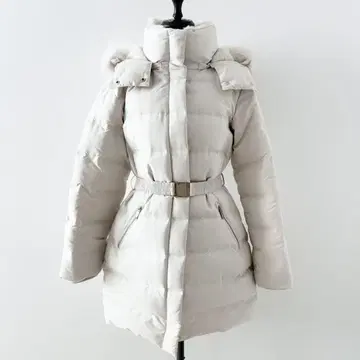 ZARA 벨트 포함 다운 코트 화이트 S