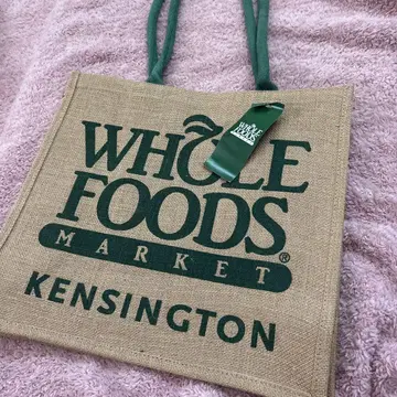 영국 런던 홀푸드 토트백 주트 린넨 에코백 새상품