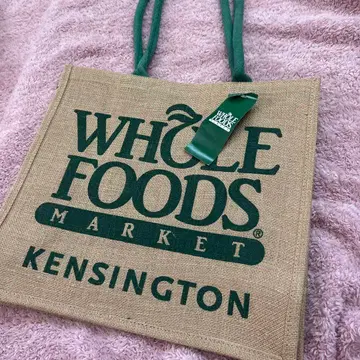 영국 런던 홀푸드 토트백 주트 린넨 에코백 새상품