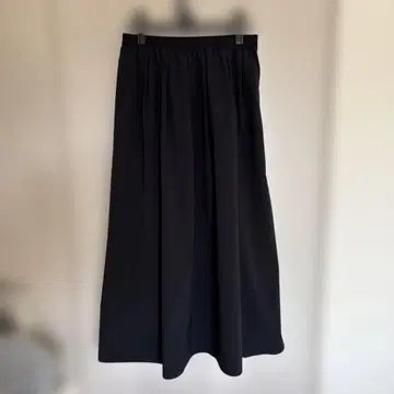 블랙 롱 스커트 허리밴딩