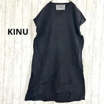 안티카 KINU 마 혼방 린넨 원피스 [ F ] 프렌치 슬리브 블랙