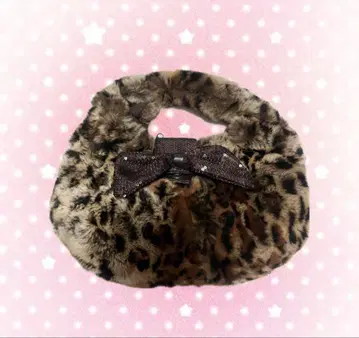 헤이세이 갸루 그런지 y2k 레오파드 무늬 퍼 백