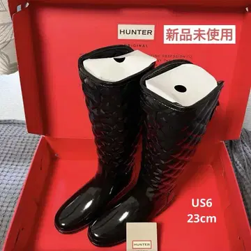 HUNTER 블랙 퀼팅 장화 골드 버클 포함 미사용 새상품