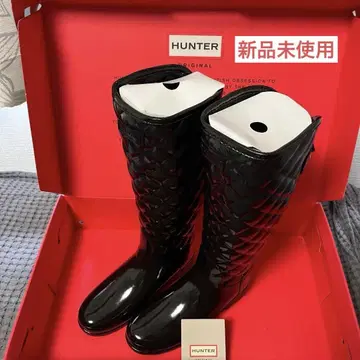 HUNTER 블랙 퀼팅 장화 골드 버클 포함 미사용 새상품