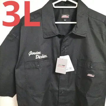 [ 새상품 ] Dickies 디키즈 반팔 셔츠 워크 셔츠 빅 사이즈 블랙