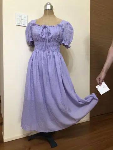 라푼젤 원피스 택 포함 미사용 새상품 라벤더 반팔 롱 원피스