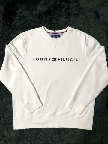 [ TOMMY HILFIGER 로고 맨투맨 화이트 XL ]