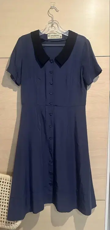 sarahwear 네이비 버튼 원피스