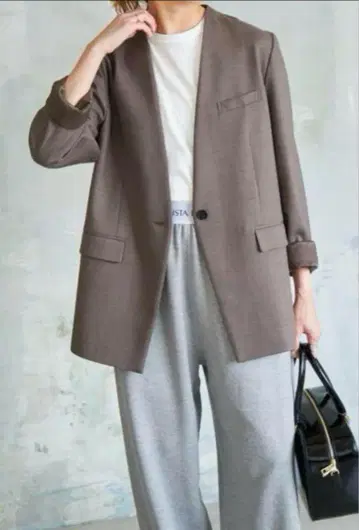 더블 크로스 V 칼라 자켓 36