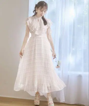 미셸 마카롱 케이프 리본 원피스