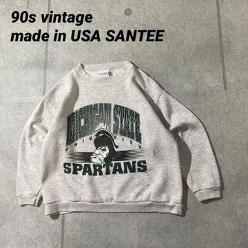 크롭 기장 피치 T 여성용 90s made in USA SANTEE