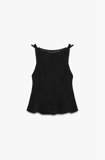 Zara 페플럼 리본 상의