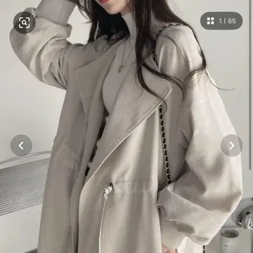 허리 드로스트 볼륨 슬리브 스프링 코트